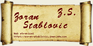 Zoran Stablović vizit kartica